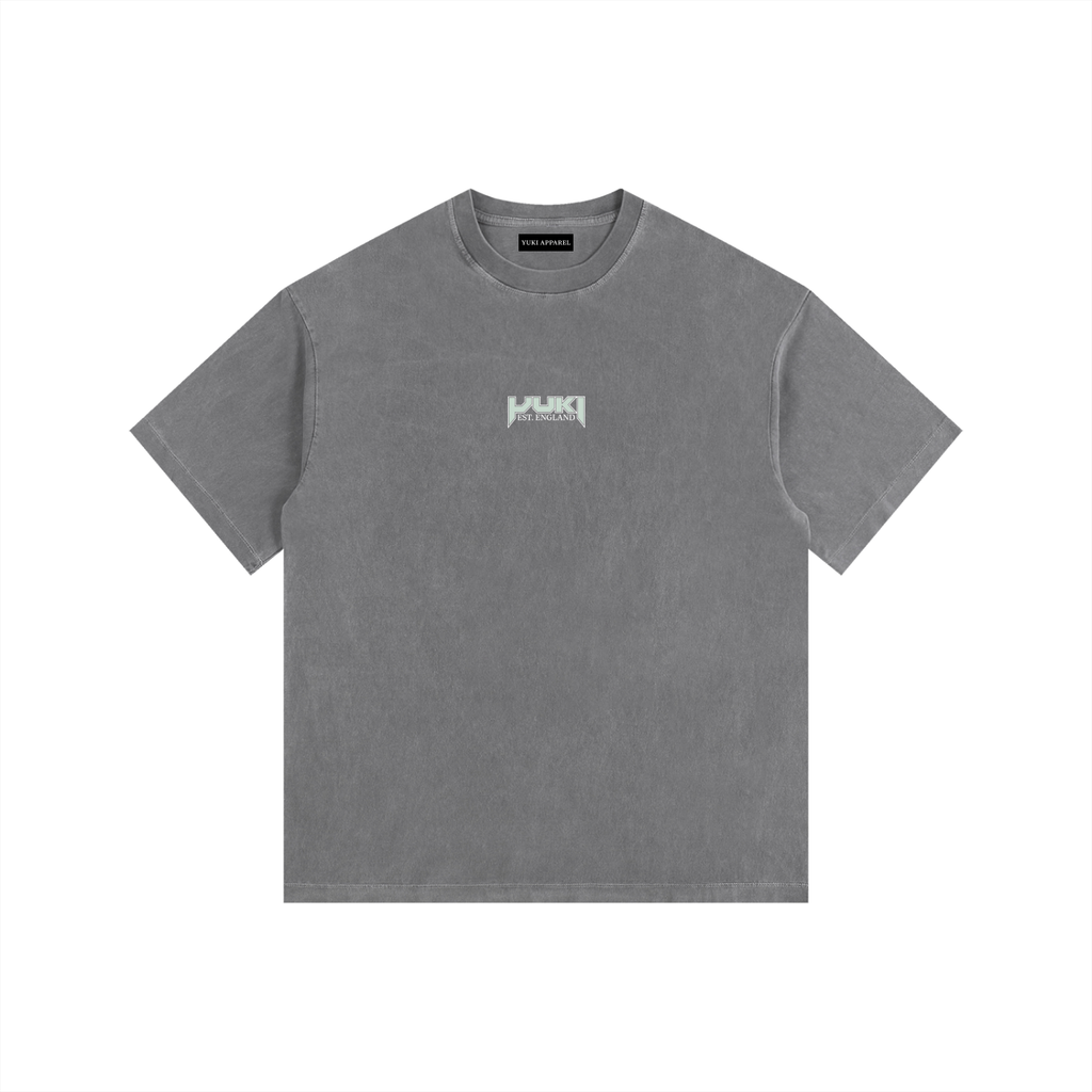 Shades of Summer Grey Vintage Washed Oversized Cotton T-Shirt