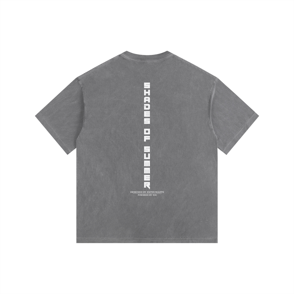 Shades of Summer Grey Vintage Washed Oversized Cotton T-Shirt