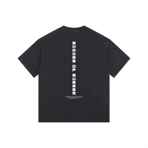 Shades of Summer Black Vintage Washed Oversized Cotton T-Shirt